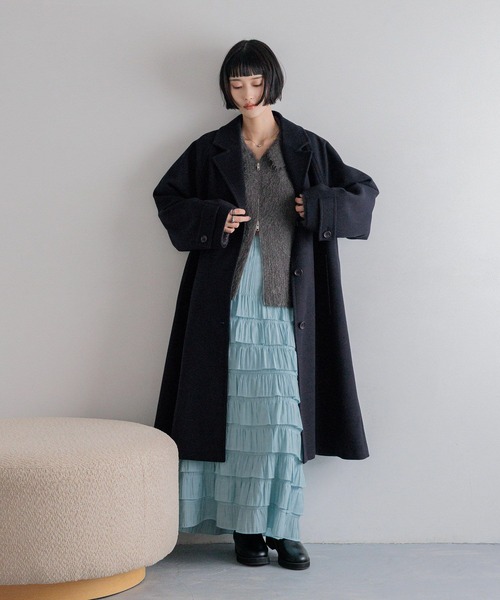 LOWRYS FARM　ローリーズファーム　カノコ　チェスター　コート　ロング　カーディガン　コーディガン　グレー SALE／50%OFFカノコバイカラーハイネック LOWRYS FARM