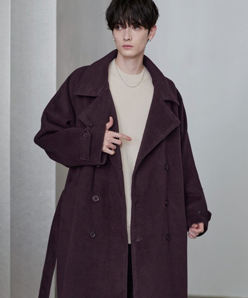 【Christian Dior】モヘア混 ウール ダブル チェスターコート Christian Dior】モヘア混 ウール ダブル チェスターコート