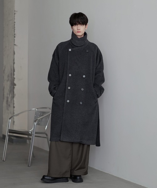 美品 PALTOダブルチェスターコート GREGORIO チャコールグレー 46 美品