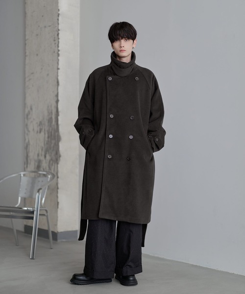 新品★ETELIO ウール混メルトンダブルチェスターコート S ブラック セール】ウール混メルトンダブルチェスターコート（チェスターコート