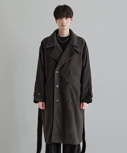 セール】ウール混メルトンダブルチェスターコート（チェスターコート