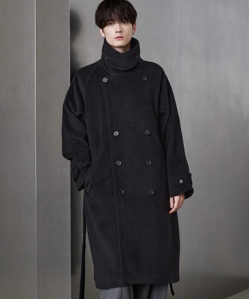 ETELIO（エテリオ）の「ウール混メルトンダブルチェスターコート（チェスターコート・メンズ・ブラック/ワイン/ブラウン/チャコール・S/M/L/XL）」の7枚目の写真