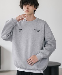 UMBRO 別注コラボオーバーサイズ裏起毛ロゴ刺繍ドロストスウェット
