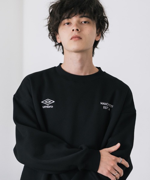 UMBRO(アンブロ)の「UMBRO 別注コラボオーバーサイズ裏起毛ロゴ刺繍ドロストスウェット(スウェット・メンズ・チャコール/ネイビー/杢グレー/ブラック・M/L/XL)」の5枚目の写真
