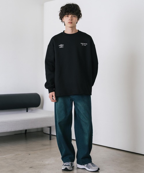 UMBRO(アンブロ)の「UMBRO 別注コラボオーバーサイズ裏起毛ロゴ刺繍ドロストスウェット(スウェット・メンズ・チャコール/ネイビー/杢グレー/ブラック・M/L/XL)」の7枚目の写真