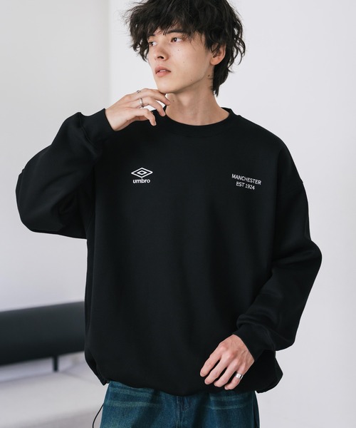 UMBRO(アンブロ)の「UMBRO 別注コラボオーバーサイズ裏起毛ロゴ刺繍ドロストスウェット(スウェット・メンズ・チャコール/ネイビー/杢グレー/ブラック・M/L/XL)」の10枚目の写真