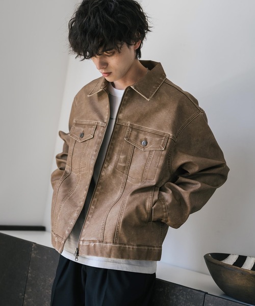 Rocky Monroe（ロッキーモンロー）の「ヴィンテージ加工PUレザーダブル