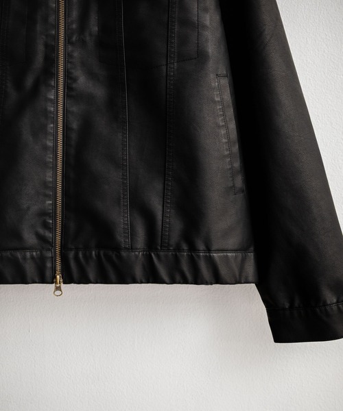 Rocky Monroe（ロッキーモンロー）の「ヴィンテージ加工PUレザーダブルジップショートジャケット/3rdタイプライダース（ライダースジャケット・メンズ・ブラウン/ベージュ/ブラック・L/M/XL）」の15枚目の写真