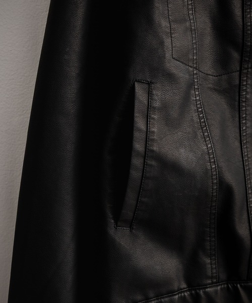 Rocky Monroe（ロッキーモンロー）の「ヴィンテージ加工PUレザーダブルジップショートジャケット/3rdタイプライダース（ライダースジャケット・メンズ・ブラウン/ベージュ/ブラック・L/M/XL）」の16枚目の写真