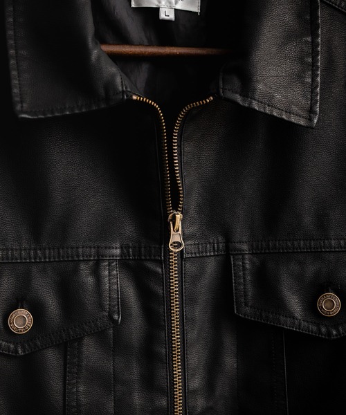 Rocky Monroe（ロッキーモンロー）の「ヴィンテージ加工PUレザーダブルジップショートジャケット/3rdタイプライダース（ライダースジャケット・メンズ・ブラウン/ベージュ/ブラック・L/M/XL）」の19枚目の写真