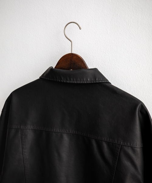 Rocky Monroe（ロッキーモンロー）の「ヴィンテージ加工PUレザーダブルジップショートジャケット/3rdタイプライダース（ライダースジャケット・メンズ・ブラウン/ベージュ/ブラック・L/M/XL）」の11枚目の写真