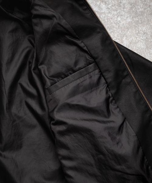 Rocky Monroe（ロッキーモンロー）の「ヴィンテージ加工PUレザーダブルジップショートジャケット/3rdタイプライダース（ライダースジャケット・メンズ・ブラウン/ベージュ/ブラック・L/M/XL）」の12枚目の写真