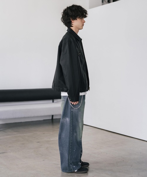 Rocky Monroe（ロッキーモンロー）の「ヴィンテージ加工PUレザーダブルジップショートジャケット/3rdタイプライダース（ライダースジャケット・メンズ・ブラウン/ベージュ/ブラック・L/M/XL）」の7枚目の写真