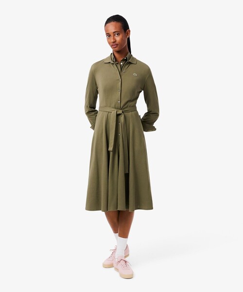 鹿の子地ポロカラーシャツドレス / シャツワンピース（シャツ