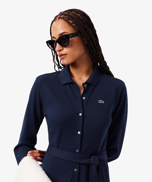 鹿の子地ポロカラーシャツドレス / シャツワンピース（シャツ