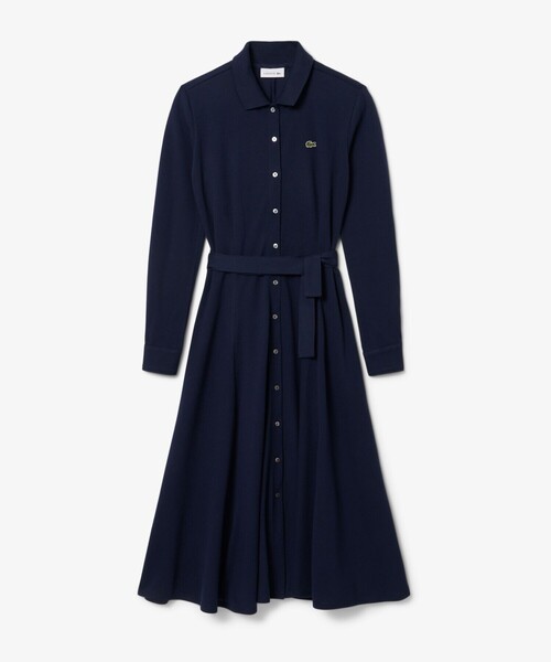 鹿の子地ポロカラーシャツドレス / シャツワンピース（シャツ