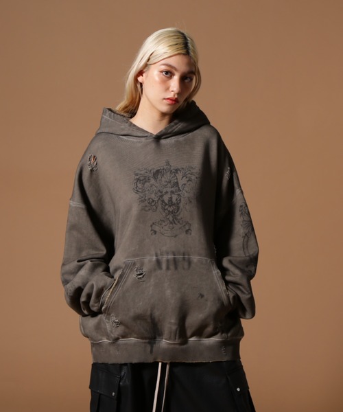 DANKE SCHON（ダンケシェーン）の「DankeSchon/ダンケシェーン/BURN HOODIE（パーカー・レディース・ベージュ・M/L）」の2枚目の写真