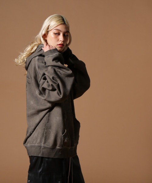 DANKE SCHON（ダンケシェーン）の「DankeSchon/ダンケシェーン/BURN HOODIE（パーカー・レディース・ベージュ・M/L）」の3枚目の写真