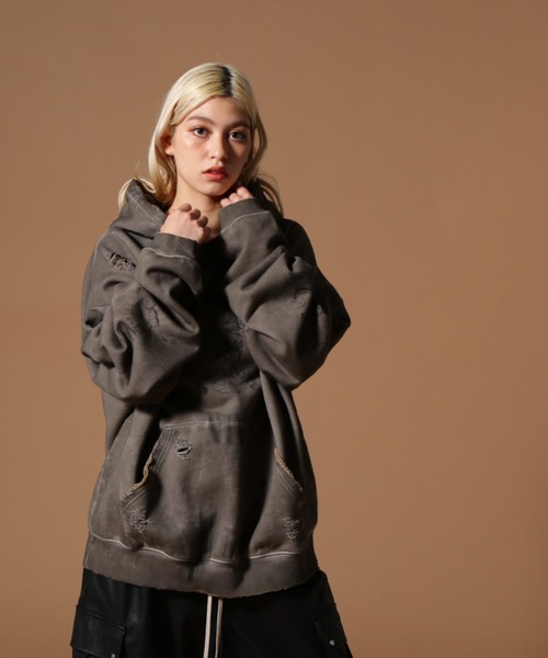 DANKE SCHON（ダンケシェーン）の「DankeSchon/ダンケシェーン/BURN HOODIE（パーカー・レディース・ベージュ・M/L）」の5枚目の写真