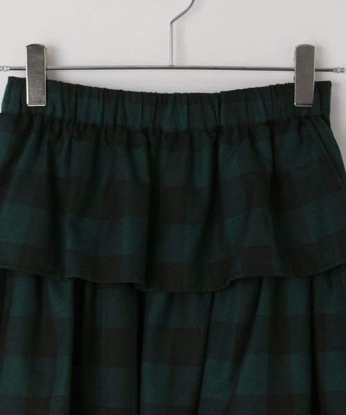 LOWRYS FARM（ローリーズファーム）の「チェックティアードスカート　598048（スカート・レディース・アイボリー/グリーン/ブラウン・FREE）」の6枚目の写真