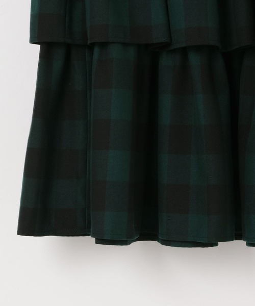 LOWRYS FARM（ローリーズファーム）の「チェックティアードスカート　598048（スカート・レディース・アイボリー/グリーン/ブラウン・FREE）」の7枚目の写真