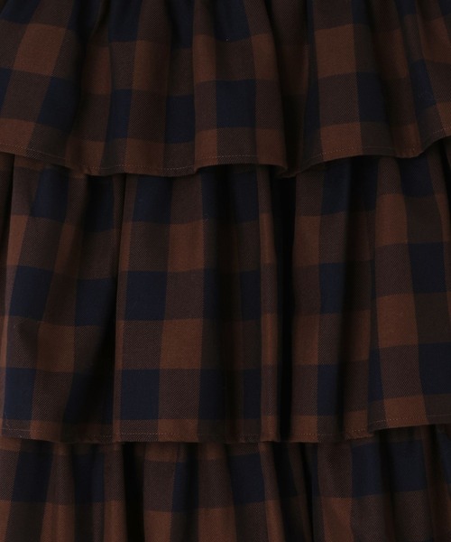 LOWRYS FARM（ローリーズファーム）の「チェックティアードスカート　598048（スカート・レディース・アイボリー/グリーン/ブラウン・FREE）」の12枚目の写真