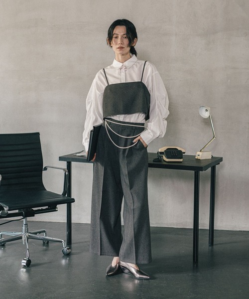 LEPSIM（レプシィム）の「《オフィスライン》タックボリュームスリーブシャツ　582126（シャツ/ブラウス・レディース・オフホワイト/ブルー/ストライプ・FREE）」の22枚目の写真