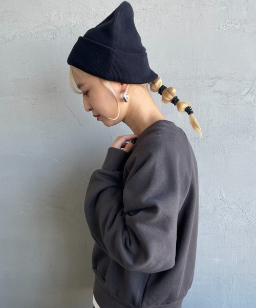 FRED PERRY（フレッドペリー）の「[FRED PERRY/フレッドペリー] ワンポイントロゴ刺繍 クラシックビーニー（ニットキャップ/ビーニー・レディース・ブラック/ネイビー・ONE SIZE）」の9枚目の写真