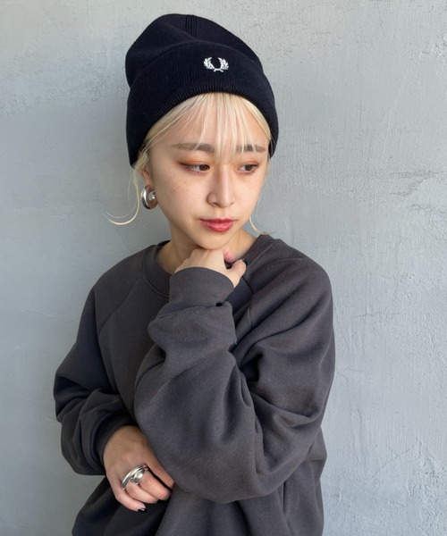 FRED PERRY/フレッドペリー] ワンポイントロゴ刺繍 クラシックビーニー