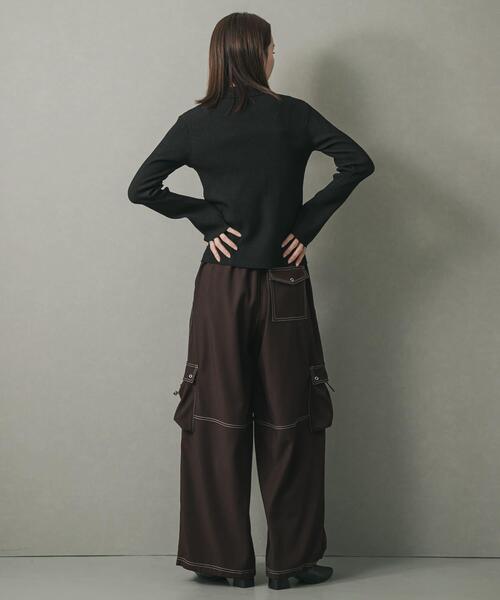 SENSE OF PLACE by URBAN RESEARCH（センスオブプレイスバイアーバンリサーチ）の「フロントホックエリツキコンパクトカーディガン（カーディガン/ボレロ・レディース・ネイビー/イエロー/ブラック・ONE）」の10枚目の写真