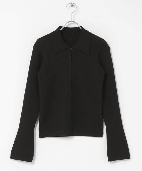 SENSE OF PLACE by URBAN RESEARCH（センスオブプレイスバイアーバンリサーチ）の「フロントホックエリツキコンパクトカーディガン（カーディガン/ボレロ・レディース・ネイビー/イエロー/ブラック・ONE）」の11枚目の写真