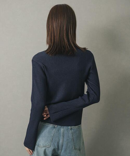 SENSE OF PLACE by URBAN RESEARCH（センスオブプレイスバイアーバンリサーチ）の「フロントホックエリツキコンパクトカーディガン（カーディガン/ボレロ・レディース・ネイビー/イエロー/ブラック・ONE）」の14枚目の写真