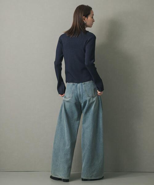 SENSE OF PLACE by URBAN RESEARCH（センスオブプレイスバイアーバンリサーチ）の「フロントホックエリツキコンパクトカーディガン（カーディガン/ボレロ・レディース・ネイビー/イエロー/ブラック・ONE）」の16枚目の写真