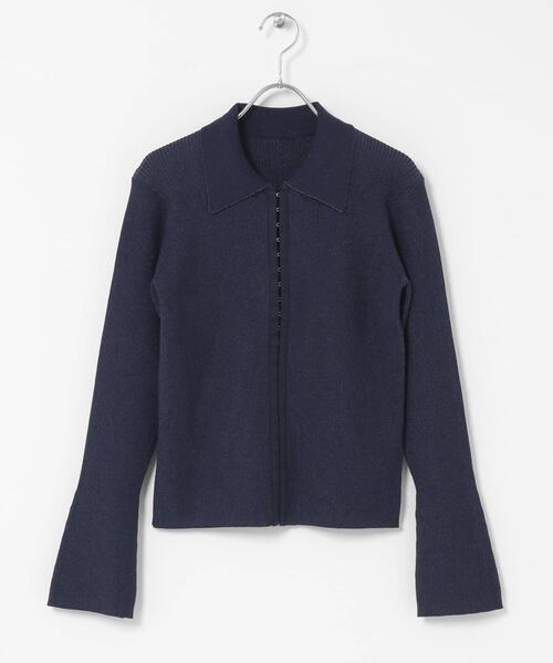 SENSE OF PLACE by URBAN RESEARCH（センスオブプレイスバイアーバンリサーチ）の「フロントホックエリツキコンパクトカーディガン（カーディガン/ボレロ・レディース・ネイビー/イエロー/ブラック・ONE）」の17枚目の写真