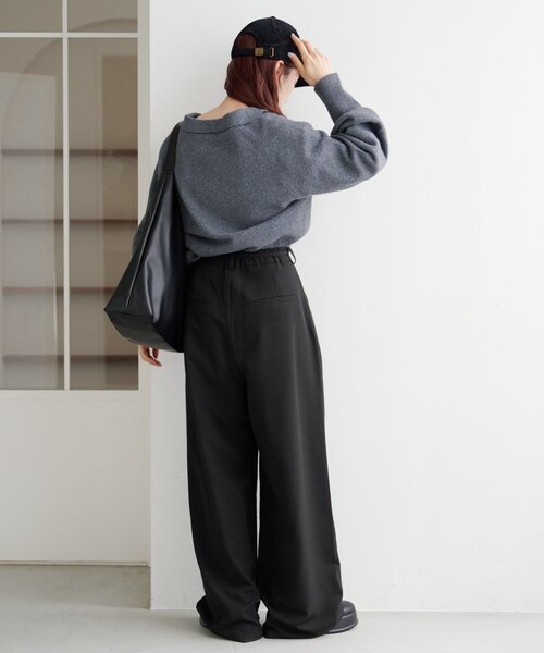 Kastane（カスタネ）の「*【春まで使える！全骨格◎】カーブスリーブポロニット（ニット/セーター・レディース・ブラウン/レッド/ベージュ/チャコールグレー/アイボリー/グレー/ピンク・FREE）」の17枚目の写真