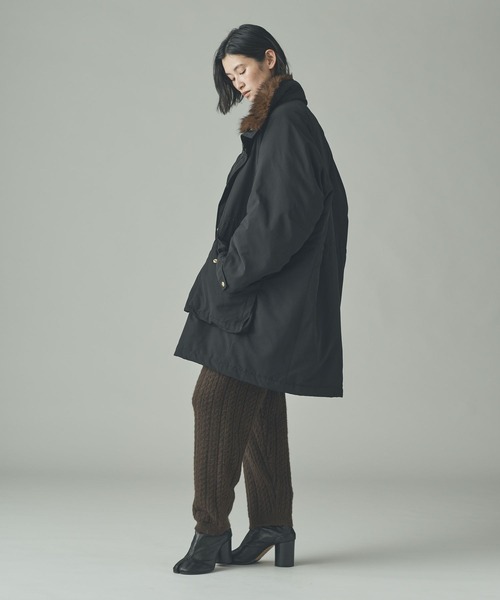 極美品✨カレンソロジー　&RC スウェーディッシュモッズコート　ブラック セール】Curensology(カレンソロジー)/＜&RC＞フェイクファーエリツキ