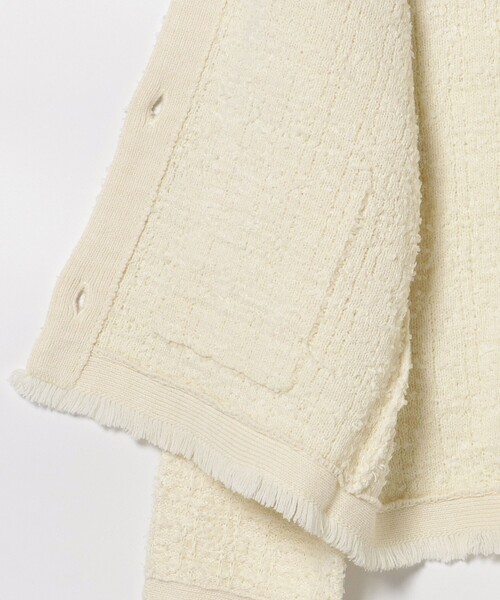 BEAMS HEART（ビームスハート）の「ニット ツイード ジャケット（ノーカラージャケット・レディース・グレー/オフホワイト/ネイビー・FREE）」の22枚目の写真
