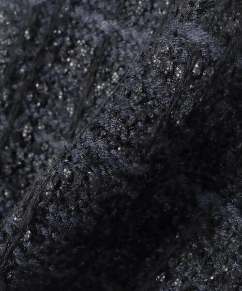 BEAMS HEART（ビームスハート）の「ニット ツイード ジャケット（ノーカラージャケット・レディース・グレー/オフホワイト/ネイビー・FREE）」の5枚目の写真