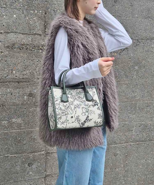 Bleu Bleuet（ブルーブルーエ）の「ゴブランスクエアミニトート（トートバッグ・レディース・ブラウン/グリーン/グレー/ブラック・FREE）」の4枚目の写真