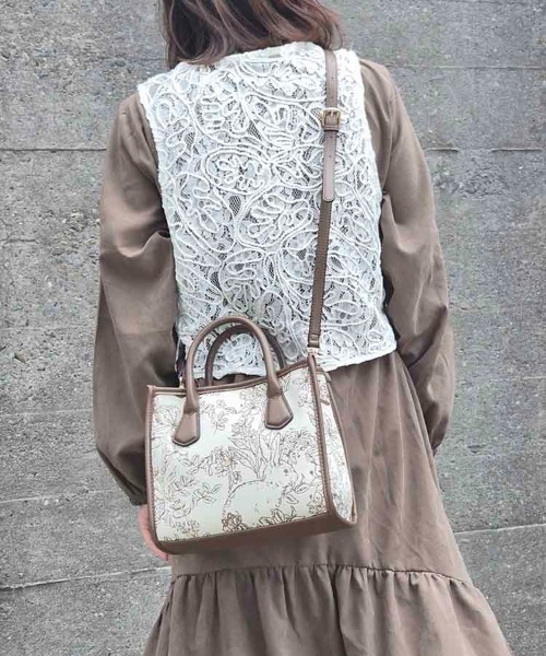 Bleu Bleuet（ブルーブルーエ）の「ゴブランスクエアミニトート（トートバッグ・レディース・ブラウン/グリーン/グレー/ブラック・FREE）」の21枚目の写真