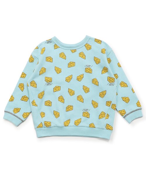 BREEZE（ブリーズ）の「【前後着用OK】どっちも正解 DAISUKI 総柄トレーナー（スウェット・キッズ・レインボー/グリーン/ベージュ/ミント/ラベンダー/レッド/ブラック/ブラウン・110/80/120/90/100/130/140）」の6枚目の写真