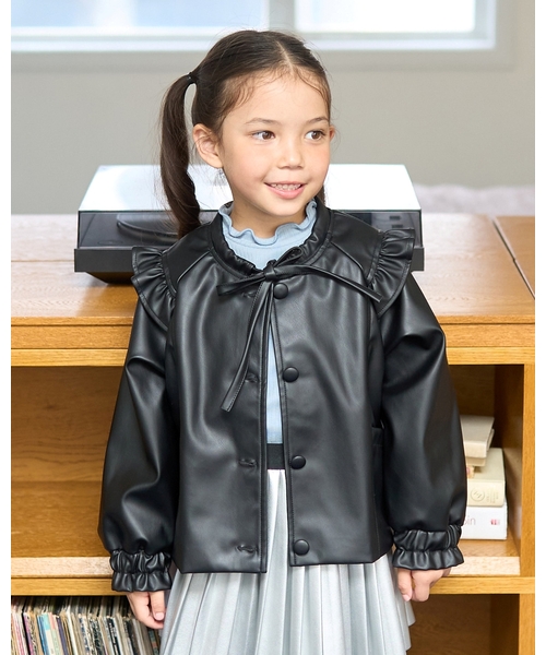 Lycee mine(리세마인)의 「【부드러운 합피】노 칼라 재킷(노 칼라 재킷)」｜블랙