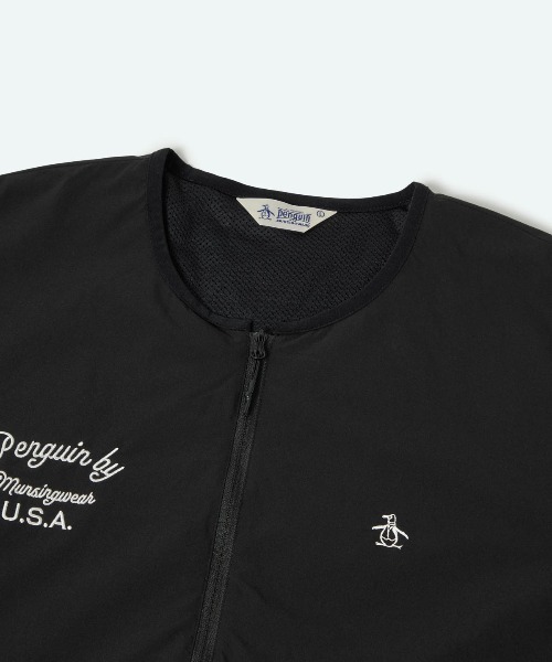 penguin BY MUNSINGWEAR(ペンギン バイ マンシングウェア)の「4WAY STRETCH BRUSHED MESH LINING PULLOVER 保温ストレッチジャケットゴルフウェア(ブルゾン・メンズ・ブラック/カーキ/ベージュ・L/XL/M)」の5枚目の写真