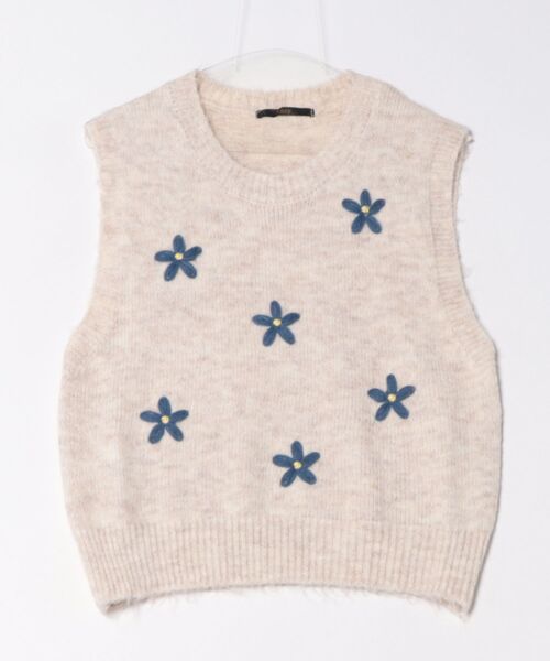 Ritzy(リッツィー)の「フラワー刺繍 ニットベスト(ベスト・レディース・ライトベージュ/ダークグレー/グレー・FREE)」の14枚目の写真