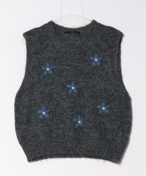 Ritzy(リッツィー)の「フラワー刺繍 ニットベスト(ベスト・レディース・ライトベージュ/ダークグレー/グレー・FREE)」の12枚目の写真