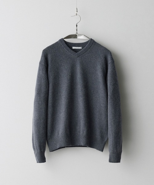 リドム　クルーネックニット WYM LIDNM セーター ニット FOX BLEND STANDARD KNIT(V-NECK