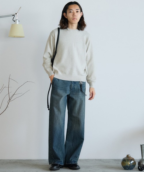 リドム　クルーネックニット セール】 ウールムリネ クルーネックニットプルオーバー