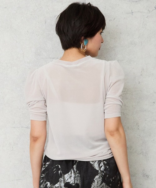 JETSET SOLO PLUS (ジェットセットソロプラス)の「【JETSET SOLO PLUS】タックショルダーベロアカットソー(Tシャツ/カットソー・レディース・ミント/ライトグレー/ブラック・FREE)」の6枚目の写真