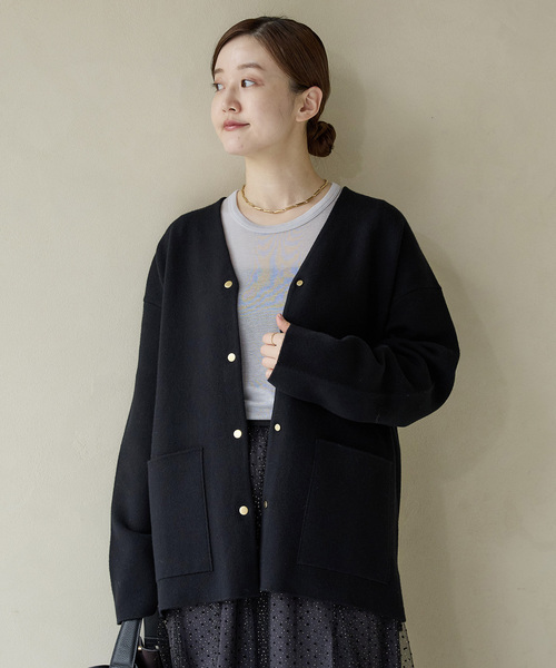 ドットボタンVネックカーディガン（カーディガン/ボレロ）｜IENA
