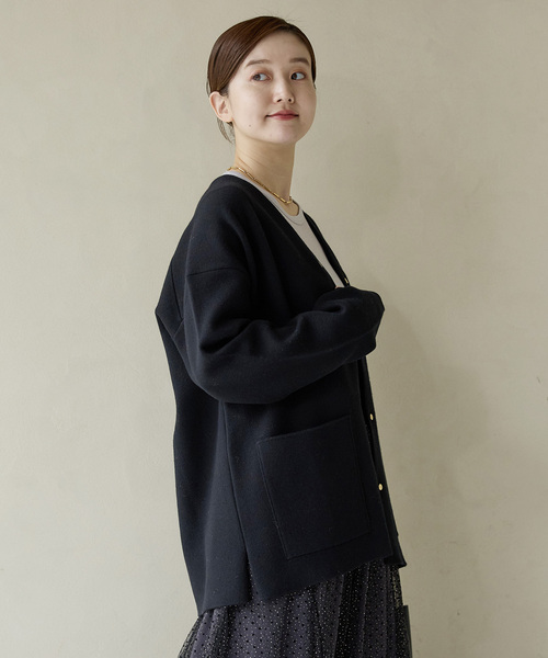 ドットボタンVネックカーディガン（カーディガン/ボレロ）｜IENA